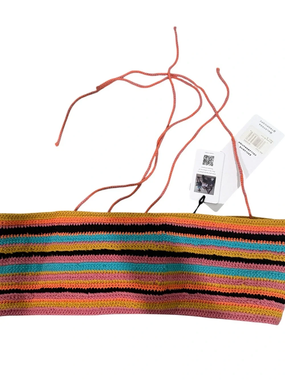 ALO x Tropic of C Crochet Bandeau in Sunset Stripe — Small